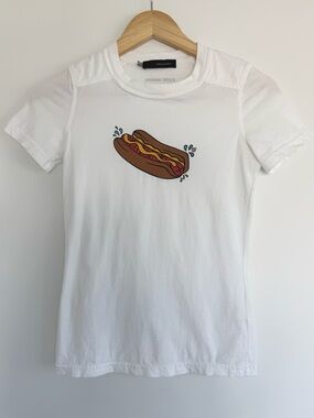 Dsquared2 Vintage S/S 2004 Graphic Hot Dog white tshirt